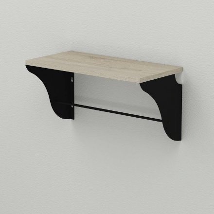 Настінна полиця Ferrum-decor Комфі 260x600x240 метал Чорний ДСП Сонома 16 мм (FRD-102740) Настінна полиця Ferrum-decor Комфі 260x600x240 метал Чорний ДСП Сонома 16 мм (FRD-102740)