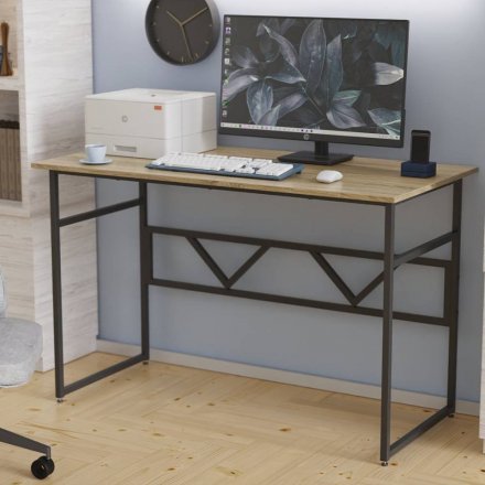 Письмовий стіл Ferrum-decor Райан 75x140x70 чорний ДСП Дуб Сонома 16мм (FRD-103722)