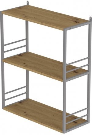 Книжкова полиця універсальна Ferrum-decor Стім 2 74x63x26 сірий ДСП Дуб Артизан 16мм (FRD-104117)
