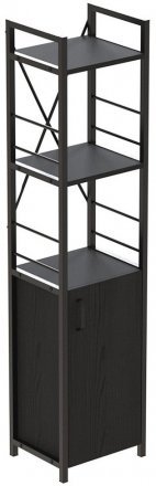Етажерка 3/34 Ferrum-decor Серії Конект із тумбою 144x34x28 Чорний ДСП Сосна Кембра (FRD-104423)
