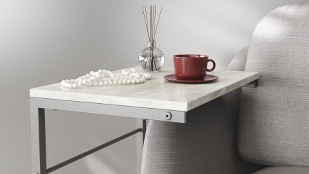 Столик приставний Террі Ferrum-decor 650x440x330 Сірий метал ДСП Бетон 16 мм (FRD-104668)