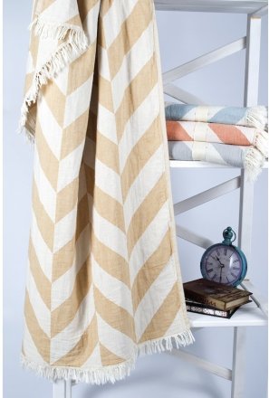 Плед-накидка Fishbone Throw Mustard 130х180 см 2000022193078 Плед-накидка Fishbone Throw Mustard 130х180 см 2000022193078