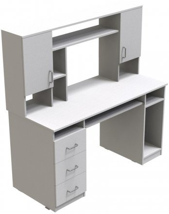 Стіл комп'ютерний Анжело Ferrum-decor 1400x1422x600 ДСП Біле 16 мм (FRD-104704)