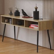 Тумба під телевізор Кентук Ferrum-decor 45x139x38 Чорний метал ДСП Дуб Сонома 16 мм (FRD-106730)