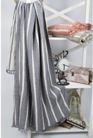 Плед-накидка Cocoon Stripe indigo 130х170 см 2000022196529