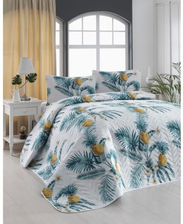 Покривало стьобане з наволочками CustomAnanas beyaz білий 200х220 см svt-2000022240512 Покривало стьобане з наволочками CustomAnanas beyaz білий 200х220 см svt-2000022240512