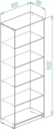 Шафа Анжело Ferrum-decor на 5 полиць 1900x800x380 ДСП Дуб Сан-Марино 16 мм (FRD-105044) Шафа Анжело Ferrum-decor на 5 полиць 1900x800x380 ДСП Дуб Сан-Марино 16 мм (FRD-105044)