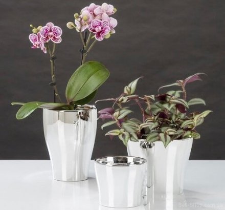 Кашпо для квітів Mirror Silver кераміка 17 дзеркальний 58691 Кашпо для квітів Mirror Silver кераміка 17 дзеркальний 58691