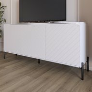 Тумба під телевізор із чорними металевими ніжками LION Амарант 168x40x76,5 см Німфея Альба (білий)/Білий (LION-043031) Тумба під телевізор із чорними металевими ніжками LION Амарант 168x40x76,5 см Німфея Альба (білий)/Білий (LION-043031)