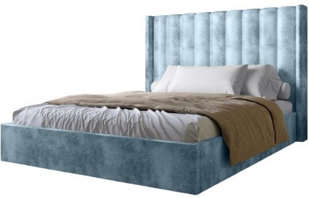 Двоспальне ліжко LION Ніно 180x200 см SILK 501 Небесно-блакитний (LION-041397)