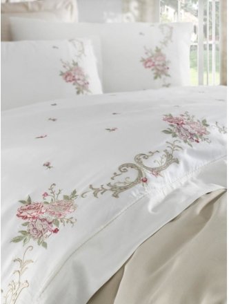 Постільна білизна сатин з вишивкою Rosenna євро svt-2000022295048 Постільна білизна сатин з вишивкою Rosenna євро svt-2000022295048