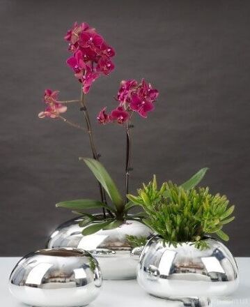 Кашпо для квітів Mirror Silver кераміка 18 дзеркальний 58174 Кашпо для квітів Mirror Silver кераміка 18 дзеркальний 58174