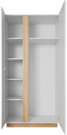 Шафа для одягу Perfect Home Арко / Arco 2-дверна 2D/96 Білий глянець/дуб грандсон (PFH-091038) Шафа для одягу Perfect Home Арко / Arco 2-дверна 2D/96 Білий глянець/дуб грандсон (PFH-091038)