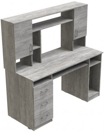 Стіл комп'ютерний Анжело Ferrum-decor 1400x1422x600 ДСП Бетон 16 мм (FRD-104709)