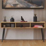 Тумба під телевізор Кентуки Ferrum-decor 45x139x38 Чорний метал ДСП Дуб Артизан 16 мм (FRD-106734)