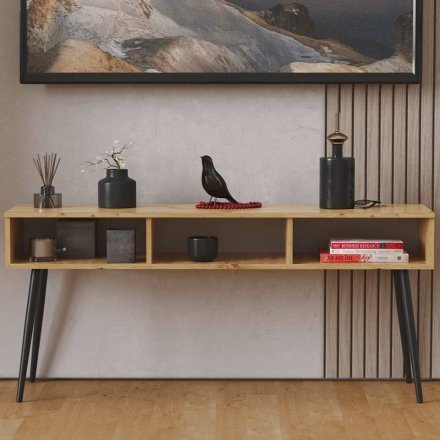 Тумба під телевізор Кентуки Ferrum-decor 45x139x38 Чорний метал ДСП Дуб Артизан 16 мм (FRD-106734) Тумба під телевізор Кентуки Ferrum-decor 45x139x38 Чорний метал ДСП Дуб Артизан 16 мм (FRD-106734)