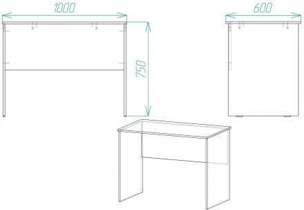 Стіл комп'ютерний Алесандро Ferrum-decor 750x1000x600 ДСП Біле 16 мм (FRD-104710)