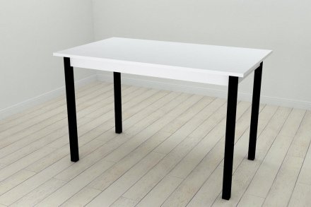 Стіл кухонний Ferrum-decor Маріо 75x120x70 Чорний ДСП Біле 16мм (FRD-106195) Стіл кухонний Ferrum-decor Маріо 75x120x70 Чорний ДСП Біле 16мм (FRD-106195)