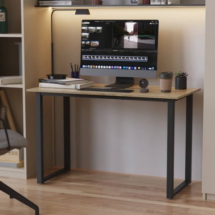 Стіл письмовий Кнап 2 Ferrum-decor 750x1000x700 Чорний метал ДСП Дуб Сонома 16 мм (FRD-106413)