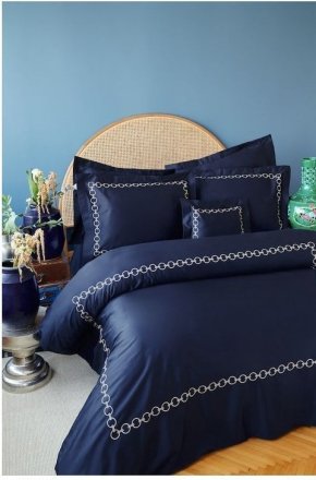Постільна білизна сатин Circle lacivert-bej синій-бежевий king size svt-2000022291972 Постільна білизна сатин Circle lacivert-bej синій-бежевий king size svt-2000022291972