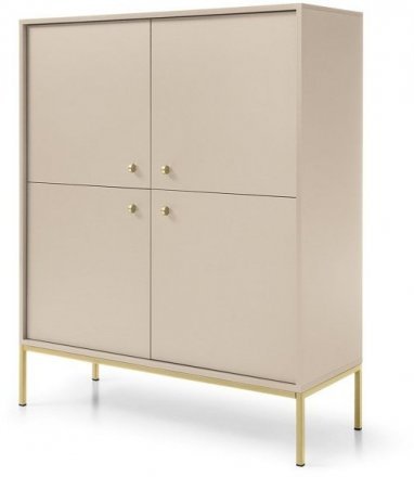 Комод високий Perfect Home Моно / Mono 4-дверний з золотими ніжками MK104 Беж пісочний (PFH-091203) Комод високий Perfect Home Моно / Mono 4-дверний з золотими ніжками MK104 Беж пісочний (PFH-091203)
