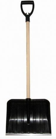 Лопата для прибирання снігу Snow pusher з дерев'яним держаком 50х141 см чорна 48573