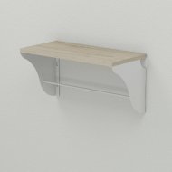 Настінна полиця Ferrum-decor Комфі 260x600x240 метал Білий ДСП Сонома 16 мм (FRD-102747)