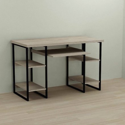 Письмовий стіл Ferrum-decor Тім 76x140x70 чорний ДСП Дуб Сонома 32мм (FRD-103986)
