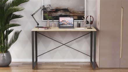 Письмовий стіл Ferrum-decor Серії Конект 75x120x600 чорний ДСП Дуб Сонома 16мм (FRD-104204)