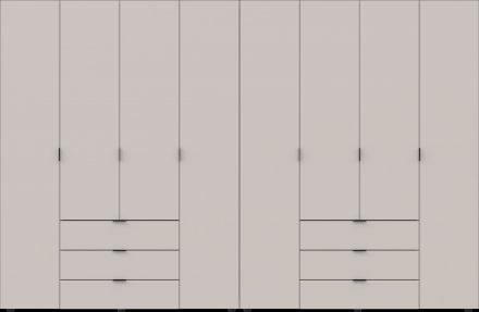 Комплект шаф для одягу Doros Гелар (2 шт.) 310х49,5х203,4 см Кашемір (DRS-011243) Комплект шаф для одягу Doros Гелар (2 шт.) 310х49,5х203,4 см Кашемір (DRS-011243)