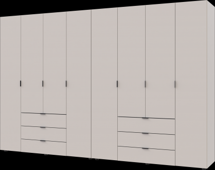 Комплект шаф для одягу Doros Гелар (2 шт.) 310х49,5х203,4 см Кашемір (DRS-011243) Комплект шаф для одягу Doros Гелар (2 шт.) 310х49,5х203,4 см Кашемір (DRS-011243)