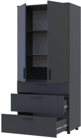 Шафа для одягу Doros Торн Антрацит 2 ДСП/3Ш (полиці) 90х51.6х200 (DRS-012072) Шафа для одягу Doros Торн Антрацит 2 ДСП/3Ш (полиці) 90х51.6х200 (DRS-012072)