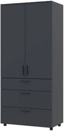 Шафа для одягу Doros Торн Антрацит 2 ДСП/3Ш (полиці) 90х51.6х200 (DRS-012072) Шафа для одягу Doros Торн Антрацит 2 ДСП/3Ш (полиці) 90х51.6х200 (DRS-012072)