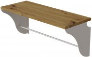 Настінна полиця Ferrum-decor Комфі 260x600x240 метал Білий ДСП Дуб Артизан 16 мм (FRD-102749)
