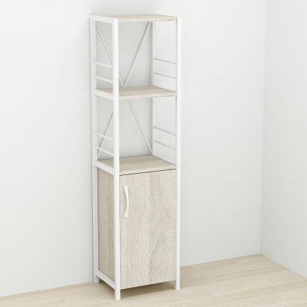 Етажерка 3/34 Ferrum-decor Серії Конект із тумбою 144x34x28 Білий ДСП Сонома (FRD-104431)