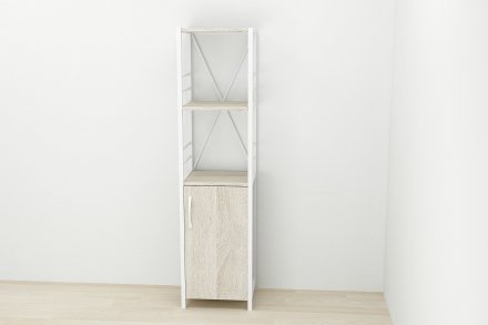 Етажерка 3/34 Ferrum-decor Серії Конект із тумбою 144x34x28 Білий ДСП Сонома (FRD-104431)