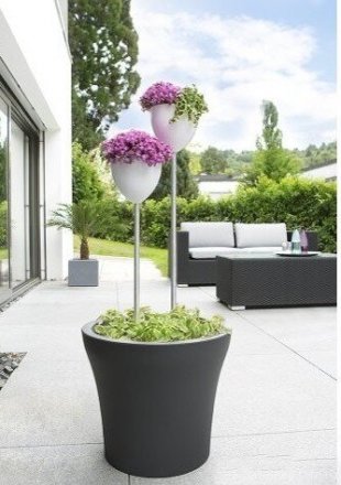 Кашпо для квітів SkyPot пластик 16 на ніжці сірий 56027 Кашпо для квітів SkyPot пластик 16 на ніжці сірий 56027