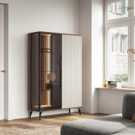 Вітрина висока з підсвіткою Вічі / Vici WT103 2-дверна Горіх/кашемір Perfect Home Польща (PFH-091278) Вітрина висока з підсвіткою Вічі / Vici WT103 2-дверна Горіх/кашемір Perfect Home Польща (PFH-091278)