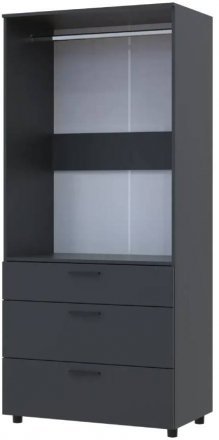 Шафа для одягу Doros Торн Антрацит 2 ДСП/3Ш (штанга) 90х51.6х200 (DRS-012073) Шафа для одягу Doros Торн Антрацит 2 ДСП/3Ш (штанга) 90х51.6х200 (DRS-012073)