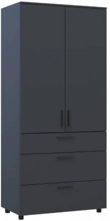 Шафа для одягу Doros Торн Антрацит 2 ДСП/3Ш (штанга) 90х51.6х200 (DRS-012073) Шафа для одягу Doros Торн Антрацит 2 ДСП/3Ш (штанга) 90х51.6х200 (DRS-012073)