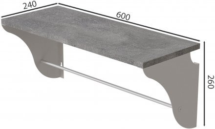 Настінна полиця Ferrum-decor Комфі 260x600x240 метал Білий ДСП Бетон 16 мм (FRD-102750) Настінна полиця Ferrum-decor Комфі 260x600x240 метал Білий ДСП Бетон 16 мм (FRD-102750)