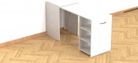 Стіл-тумба трансформер Смарт 1/1 Ferrum-decor 750x1450x500 ДСП Біле 16 мм (FRD-105067) Стіл-тумба трансформер Смарт 1/1 Ferrum-decor 750x1450x500 ДСП Біле 16 мм (FRD-105067)