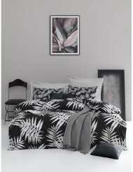 Постільна білизна Home Perfect Ranforce Palm чорний сімейний 145х210 см Постільна білизна Home Perfect Ranforce Palm чорний сімейний 145х210 см