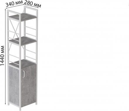 Етажерка 3/34 Ferrum-decor Серії Конект із тумбою 144x34x28 Білий ДСП Бетон (FRD-104434) Етажерка 3/34 Ferrum-decor Серії Конект із тумбою 144x34x28 Білий ДСП Бетон (FRD-104434)