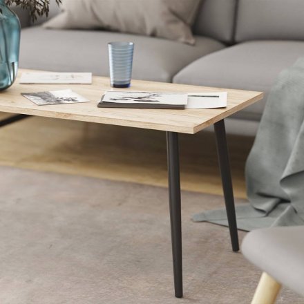Стіл журнальний Монтана Ferrum-decor 45x100x50 Чорний метал ДСП Дуб Сан-Марино 16 мм (FRD-106716) Стіл журнальний Монтана Ferrum-decor 45x100x50 Чорний метал ДСП Дуб Сан-Марино 16 мм (FRD-106716)