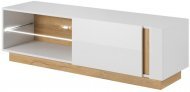 Тумба під телевізор Perfect Home Арко / Arco 1-дверна 1D/138 Білий глянець/дуб грандсон (PFH-091036)
