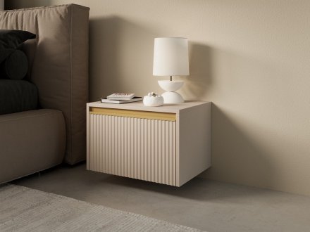 Тумба приліжкова Perfect Home Роял / Royal S54 з 1 шухлядою Бежевий (PFH-091296) Тумба приліжкова Perfect Home Роял / Royal S54 з 1 шухлядою Бежевий (PFH-091296)