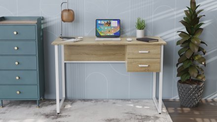 Письмовий стіл Ferrum-decor Гаррі 76x120x60 сірий ДСП Дуб Сонома 32мм (FRD-101457)