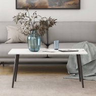 Стіл журнальний Монтана Ferrum-decor 45x100x50 Чорний метал ДСП Білий 16 мм (FRD-106717)