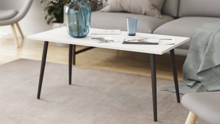 Стіл журнальний Монтана Ferrum-decor 45x100x50 Чорний метал ДСП Білий 16 мм (FRD-106717) Стіл журнальний Монтана Ferrum-decor 45x100x50 Чорний метал ДСП Білий 16 мм (FRD-106717)